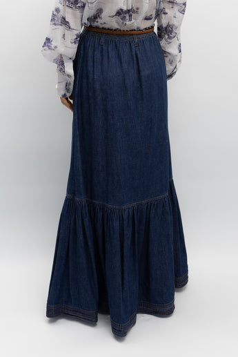 Zimmermann Moonshine Belted Tiered Skirt