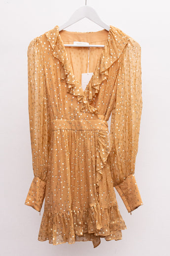 Zimmermann Lurex Wrap Mini Dress