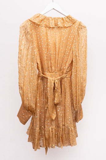 Zimmermann Lurex Wrap Mini Dress
