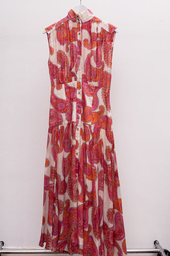 Zimmermann Peggy Sleeveless Shirt Dress Magenta