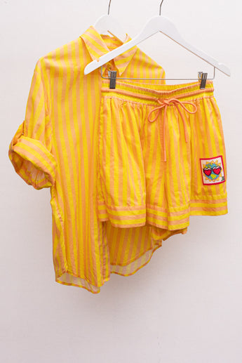 Zimmermann Striped Shirt and Shorts Set Yellow