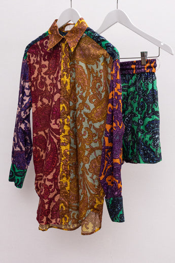 Zimmermann Tiggy Spliced Shirt and Shorts Set