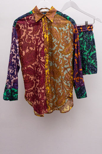 Zimmermann Tiggy Spliced Shirt and Shorts Set
