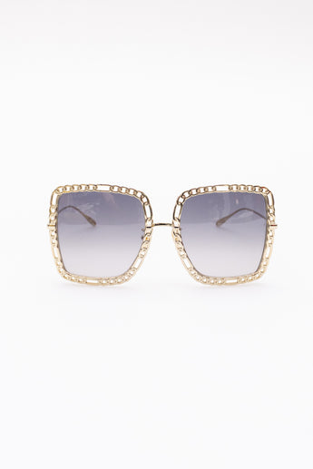 Gucci Chain-Trimmed Square Sunglasses GG1033S