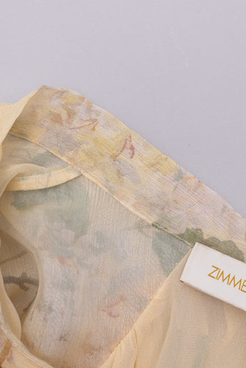 Zimmermann Illuminate Flutter Top and Skirt Lemon Hydrangea