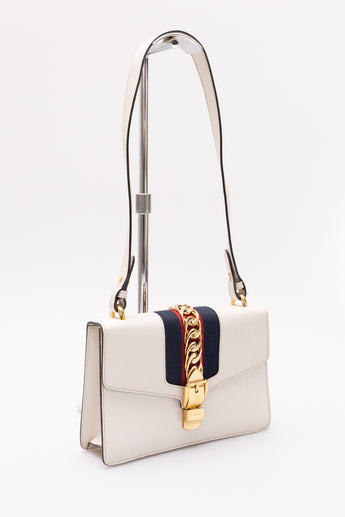 Gucci Sylvie Small Shoulder Bag Off White