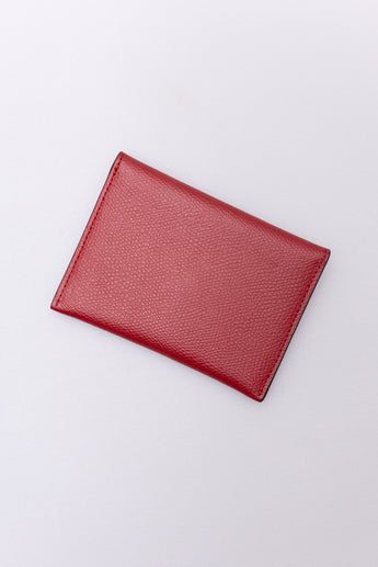 Fendi Red Leather F Logo Card Holder