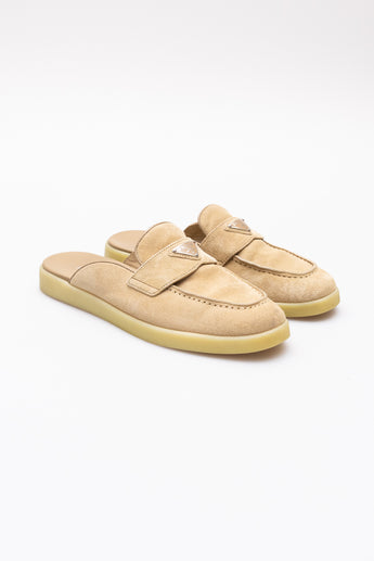 Prada Suede Mules Beige