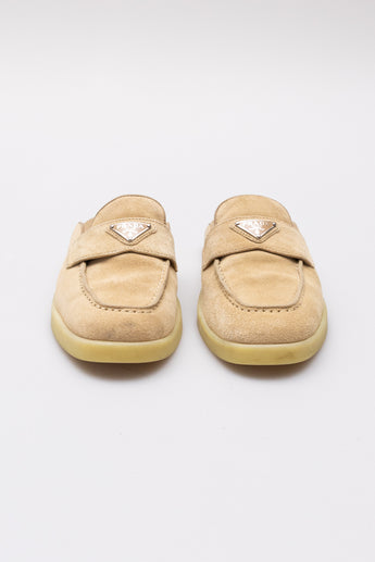 Prada Suede Mules Beige