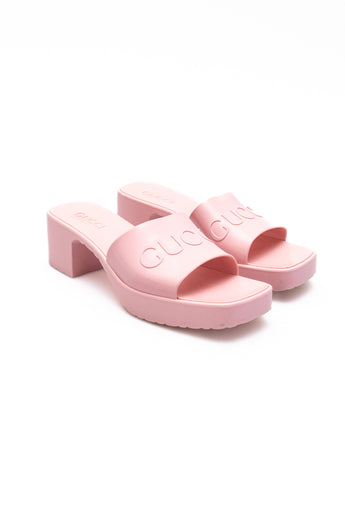 Gucci Rubber Platform Heels Pink