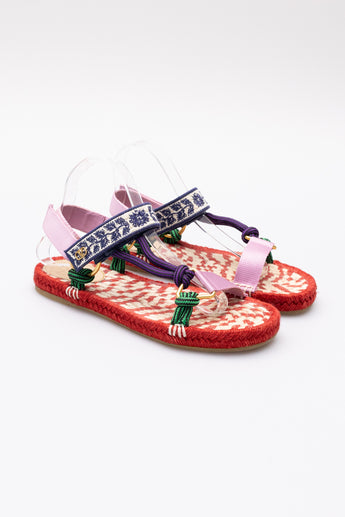 Valentino Lake Powell Crochet-Trimmed Sandals