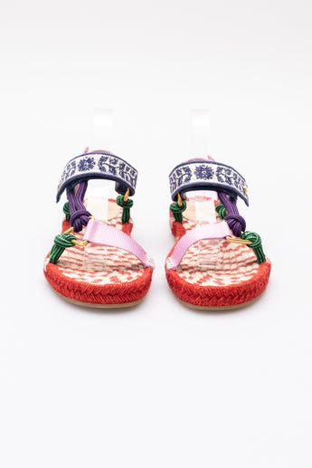 Valentino Lake Powell Crochet-Trimmed Sandals
