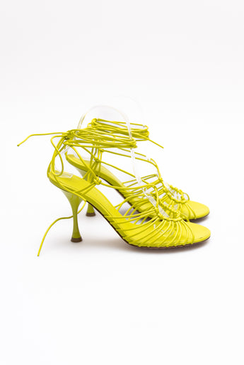 Bottega Veneta Dot Sandal Heel Kiwi