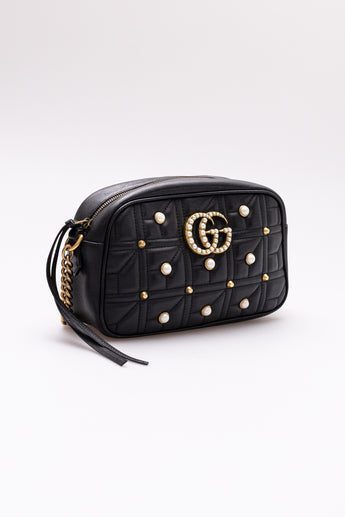 Gucci GG Marmont Small Pearl Studded Camera Bag