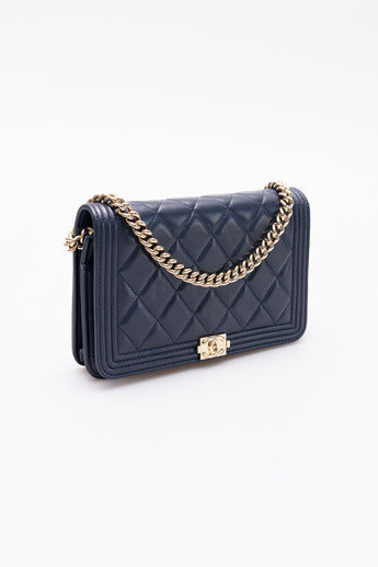 Chanel Boy Wallet on Chain Navy