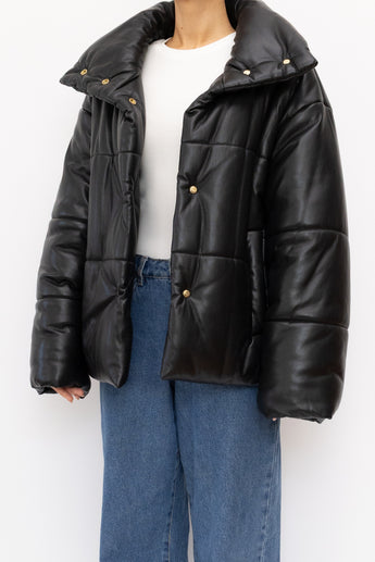 Nanushka Hide Faux Leather Puffer Jacket