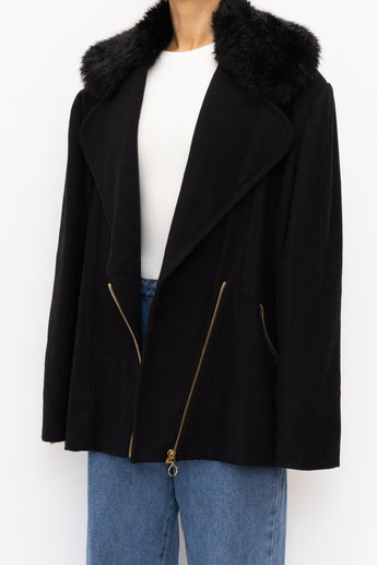 Zimmermann Fur Collar Detail Jacket Black