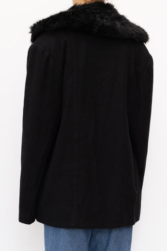 Zimmermann Fur Collar Detail Jacket Black