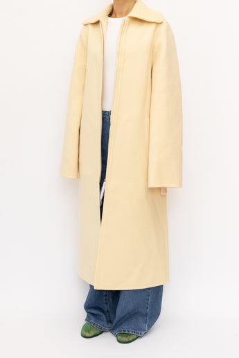 Jil Sander Wool Knit Coat Butter