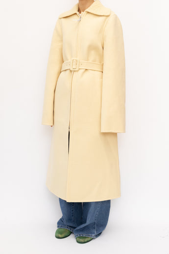 Jil Sander Wool Knit Coat Butter