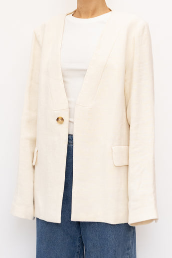 St Agni Cream Linen Blazer
