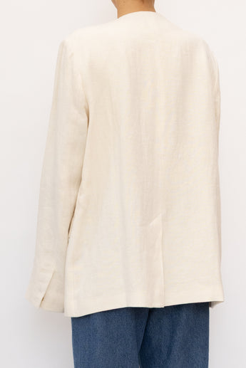 St Agni Cream Linen Blazer