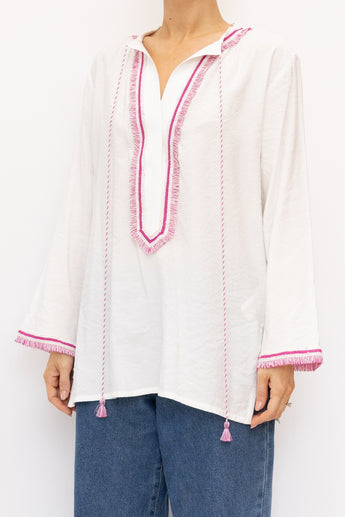 Silvia Tcherassi Anisa Fringe Trim Blouse