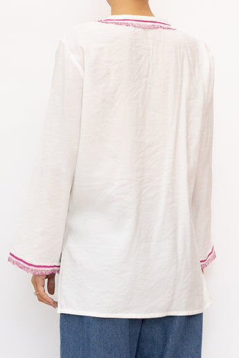 Silvia Tcherassi Anisa Fringe Trim Blouse