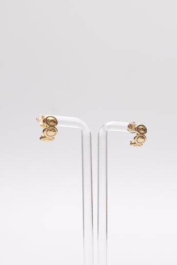 Natasha Schweitzer Oval Bezel Hoops Gold