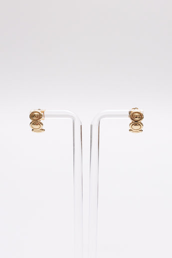 Natasha Schweitzer Oval Bezel Hoops Gold