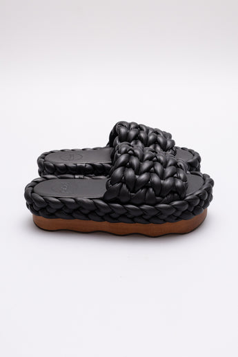 Chloe Woody Braided Leather Sandal