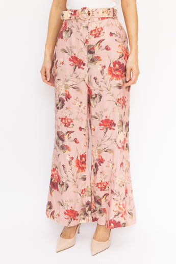 Zimmermann Floral Print Linen Trousers