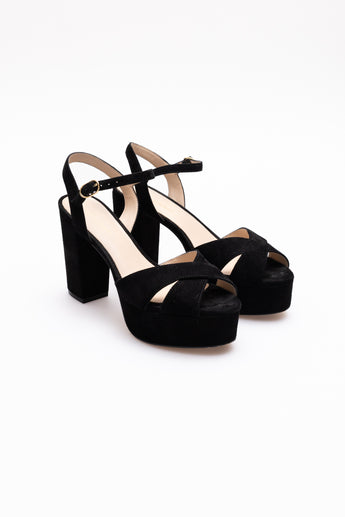 Stuart Weitzman Ivona Suede Platform Heels Black