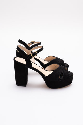 Stuart Weitzman Ivona Suede Platform Heels Black