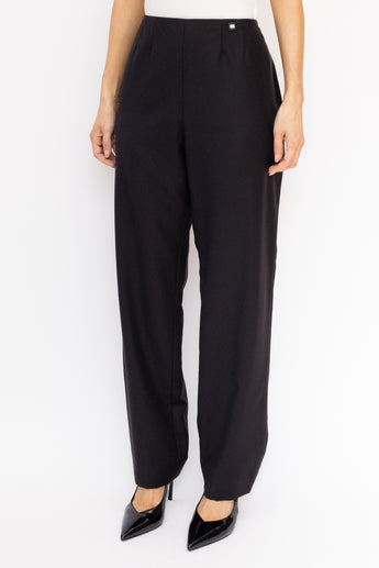 Chanel Tailored Wool Blend Trousers Black