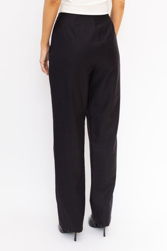 Chanel Tailored Wool Blend Trousers Black