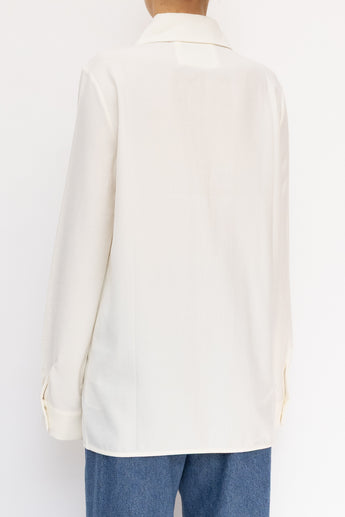 Jil Sander Wool-Twill Shirt White