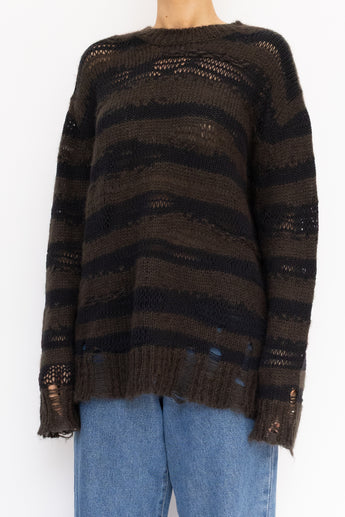 Acne Studios Distressed Striped Knit