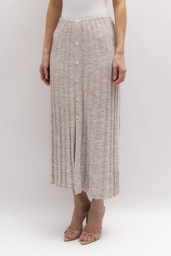 Scanlan Theodore  Pleated Rib Button Skirt
