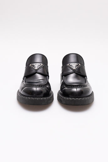 Prada Leather Loafers Black