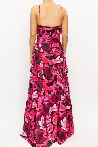 Rebecca Valance Floral Linen Maxi Dress