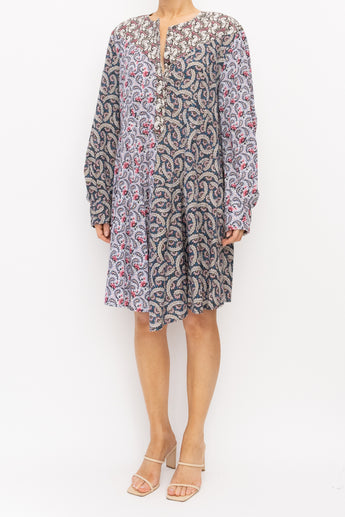 Isabel Marant Etoile Lissande Patchwork Smock Dress