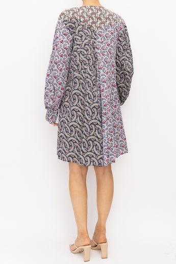 Isabel Marant Etoile Lissande Patchwork Smock Dress