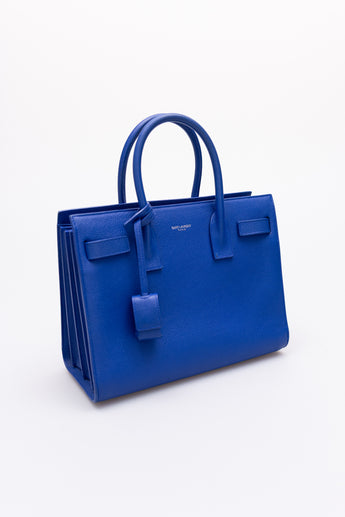 Saint Laurent Sac de Jour Baby Tote in Cobalt Blue