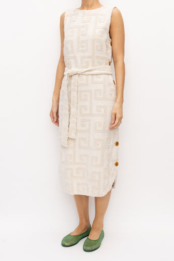 Lucy Folk Towelling Vest Dress Cream