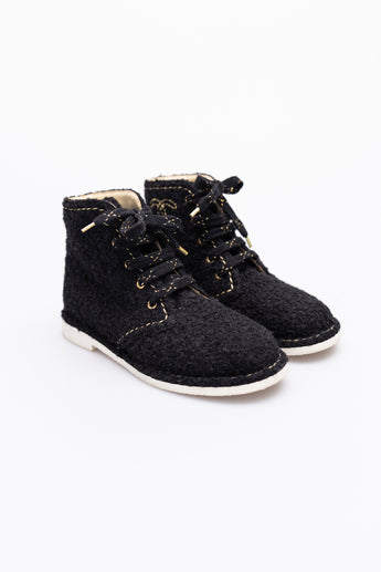Chanel Tweed Knit CC Logo Boots