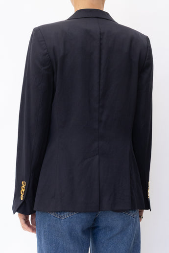 Burberry Single-Breasted Blazer Navy