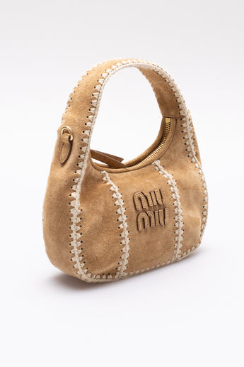 Miu Miu Wander Suede Braided Bag