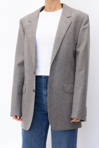 Celine Pinstripe Blazer Grey