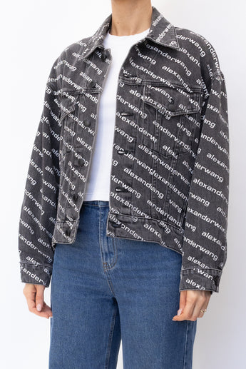 Alexander Wang All-Over Logo Denim Jacket